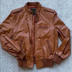 Vintage Leather Bomber Jacket